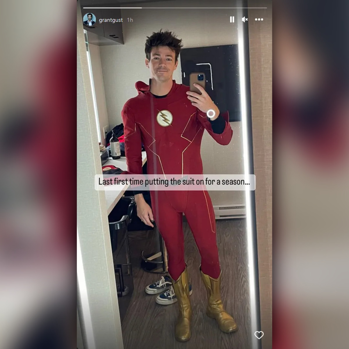 Grant Gustin Wears Flash Costume A Final Time