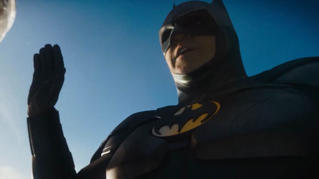 Michael Keaton Batman official promo art from The Flash has given us our best look yet at his new Batsuit.
